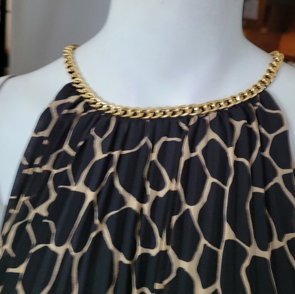 MICHAEL Michael Kors Giraffe Print Pleated Halter Neck Top 1X - Picture 5 of 12